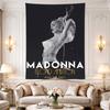 Madonna Blond Ambition poster shows her in a white cone-bra corset arms raised, hair in a high bun, 1990 tour type Room Decor Accent