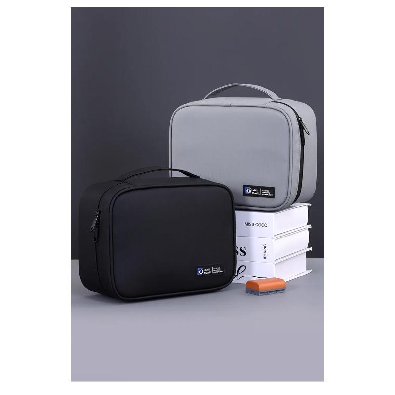 Multifunctional Organizer Bag for Hard Disk, USB Data Cables and Chargers - Compact Design, Protects Devices and Cables Neatly