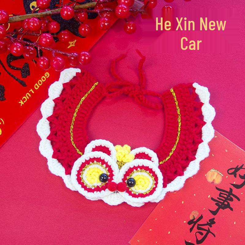 

Hand-Knitted Wool Cat Scarf & Dog Collar for Chinese New Year M - Medium (8-20 lbs)