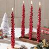 Gold Tree Shaped Taper Candles, Romantic Christmas Decor for Home Table, Holiday Ornament & New Year Gift