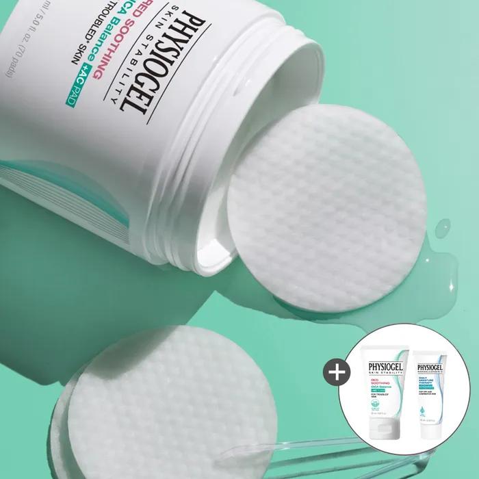 Physiogel _Physiogel Cica Balance AC Calming Pad 70 Sheets + Cica Foam 20ml + Hydro Soothing Cica Cream 10ml