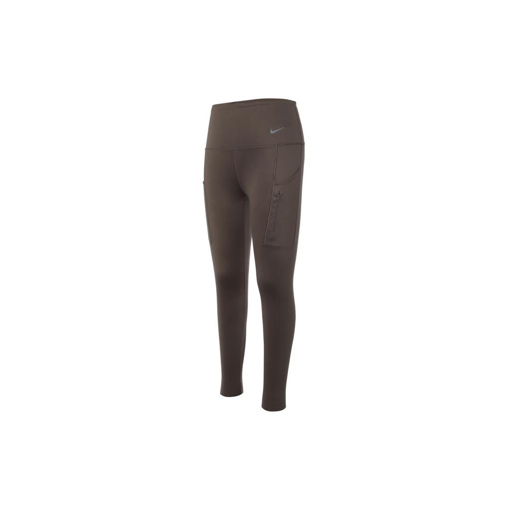 Nike Go High-Intensity Breathable Quick-Dry High-Waisted Pocket Nine-Point Leggings Women Leggings Mineral-Grey Black DQ5640004