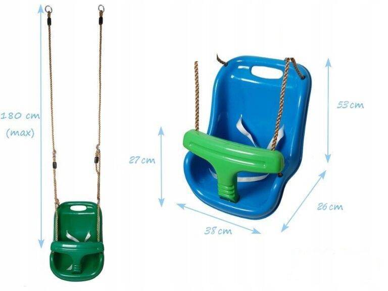 Fun bucket swing - blue and lime green