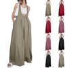 Women's Casual Loose Fit Long U Neck Tank Dress With Relaxed Waist And Long Skirt