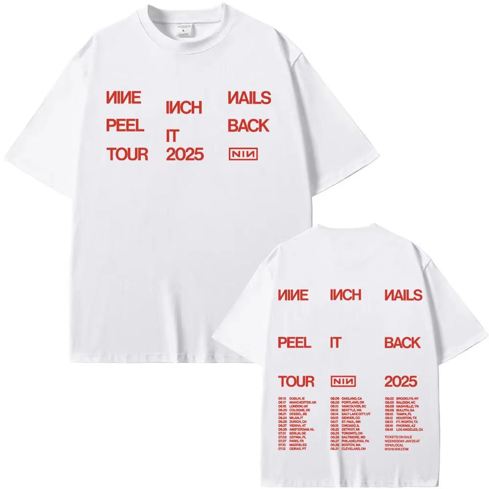T-shirt Nine Inch Nails Peel It Back Tour Uomo Donna T-shirt Estive High Street T-shirt Cotone Alta Qualità Abbigliamento Morbido