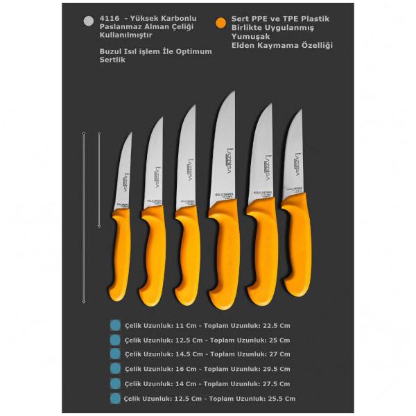 

Набор кухонных ножей Lazbisa, нож для мясника, овощей, фруктов, хлеба, золотая серия, набор из 6 шт.