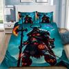 2 Wikingerkultur Mystisches Symbol Bettwäsche-Set, Wikinger Bettbezug 3D-Druck Steppdeckenbezug Kissenbezug Königin König Größe Jungen Erwachsene Geschenk