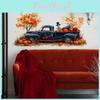Motorcar Halloween Skeleton Pumpkin Wall Decal For Kitchen And Entryway Decor