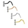 Opal Nostril Zircon Nose Screw Studs Stainless Steel  Trendy   Women