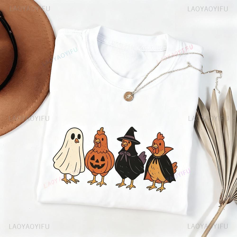 Retro Halloween Chicken Shirt Vintage Country Western Halloween TShirt Funny Chicken Women Tee Chicken Lover Gift Farm Clothing S