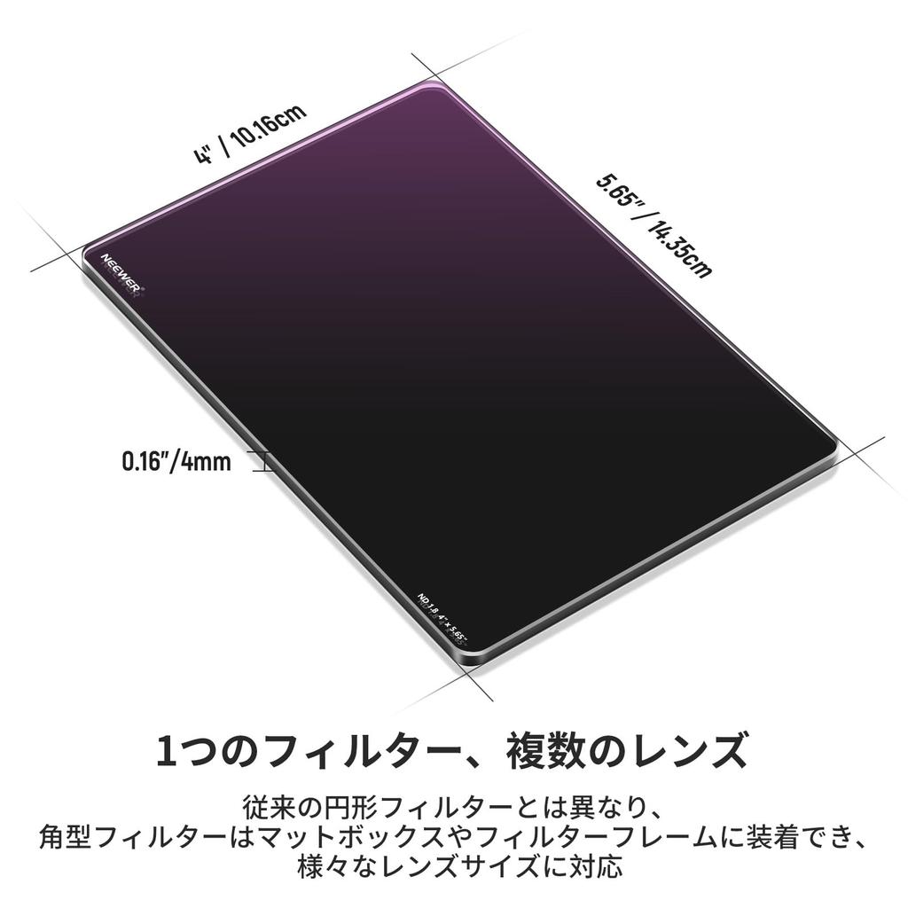 Neewer Square Pack of ND x Nema Compatible with Neewer Matte Boxes and Tilta SmallRig Filters, 2, 0.9/1.8 (3/6 Stop), 4" 5.65", Double-Sided 30-Layer