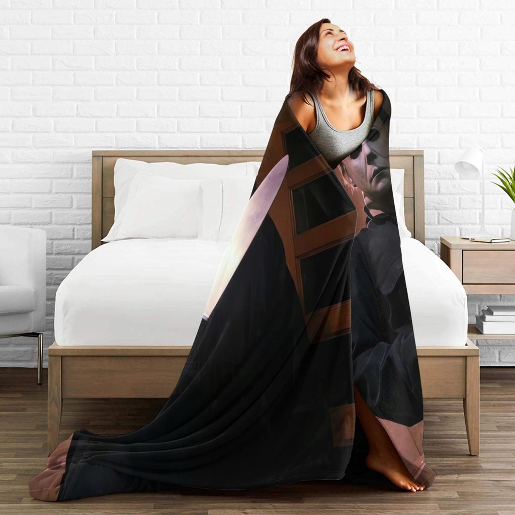 Michael Myers Halloween  Blankets  Picnic Flannel Throw Blanket For Couch Bed Soft Customized Quality Bedspread Birthday Gift