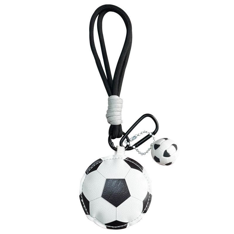 Eco-friendly PU Sports Ball Keychain with Durable Lanyard Cute Pendant for Laptop Bag Decor Small Prize for School Events
