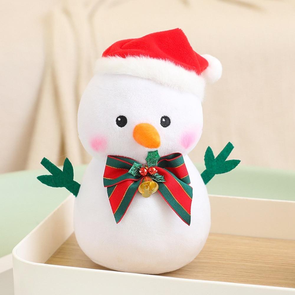 Fluffy Snowman Plush Toy Cartoon Xmas Ornament Creative Christmas Snowman Pendant  Christmas Gift