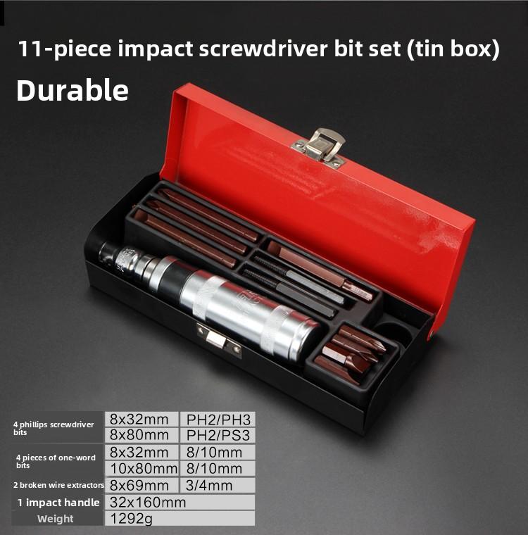 Heavy Duty Impact Screwdriver Bit Kit with Nut Remover for Rusted Screws Extraction
