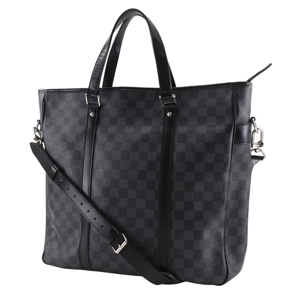 Louis Vuitton Tadao Handbag N51192 2WAYShoulder Tote Bag Black Damier Grafitto Canvas Mens Used