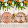 Shamanic Drum Bird Pattern Polyester Imitation Sheepskin Vintage Round Instrument Drum 25cm