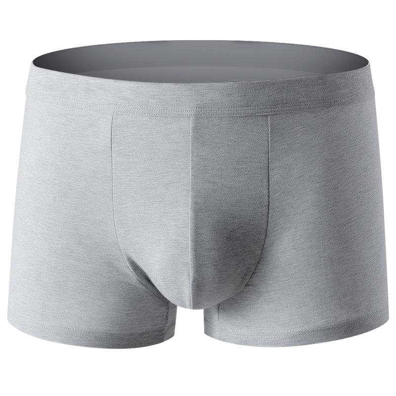 Men's Large Size Combed Cotton Mid-Waist Boxer Briefs - Comfortable, Loose, and Breathable