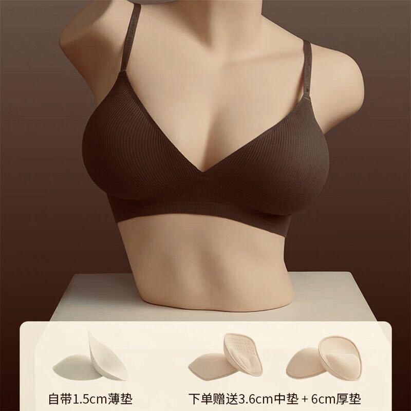 Naked Comfortable Thin Red Bra Seamless Breathable Large Thickened Jelly Strip Expansion Underwear