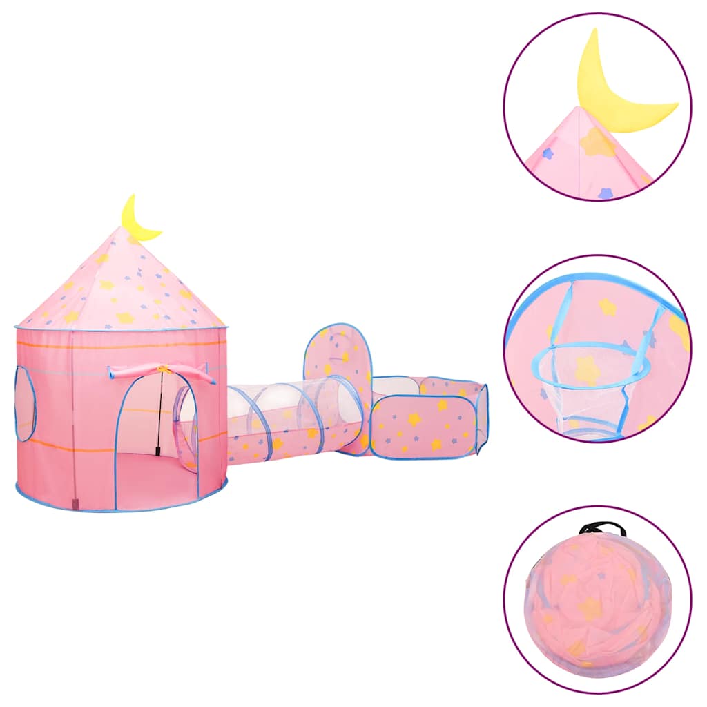 Play Tent with 250 Balls Pink 301 x 120 x 128 cm