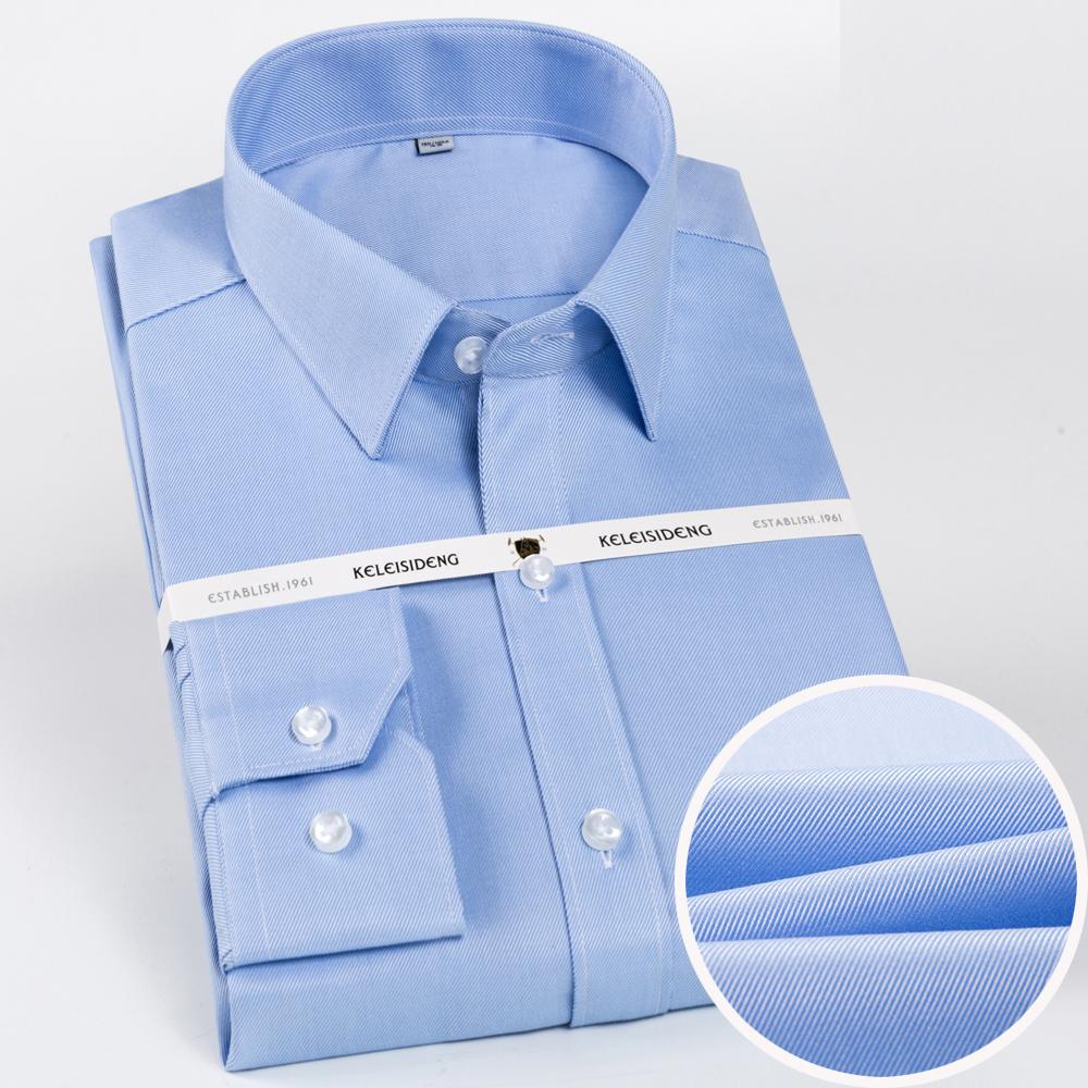 Men's Houndstooth Pattern Spread Collar Non-Iron Formal Shirts 100% Cotton - Long Sleeve Premium Quality Business Office Wear