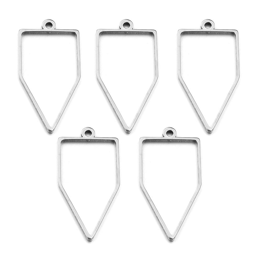 10pcs Stainless Steel Hollow Geometric Bezel Frame Charms Pendants For Jewelry Making DIY Necklace Earrings Pendants Accessories