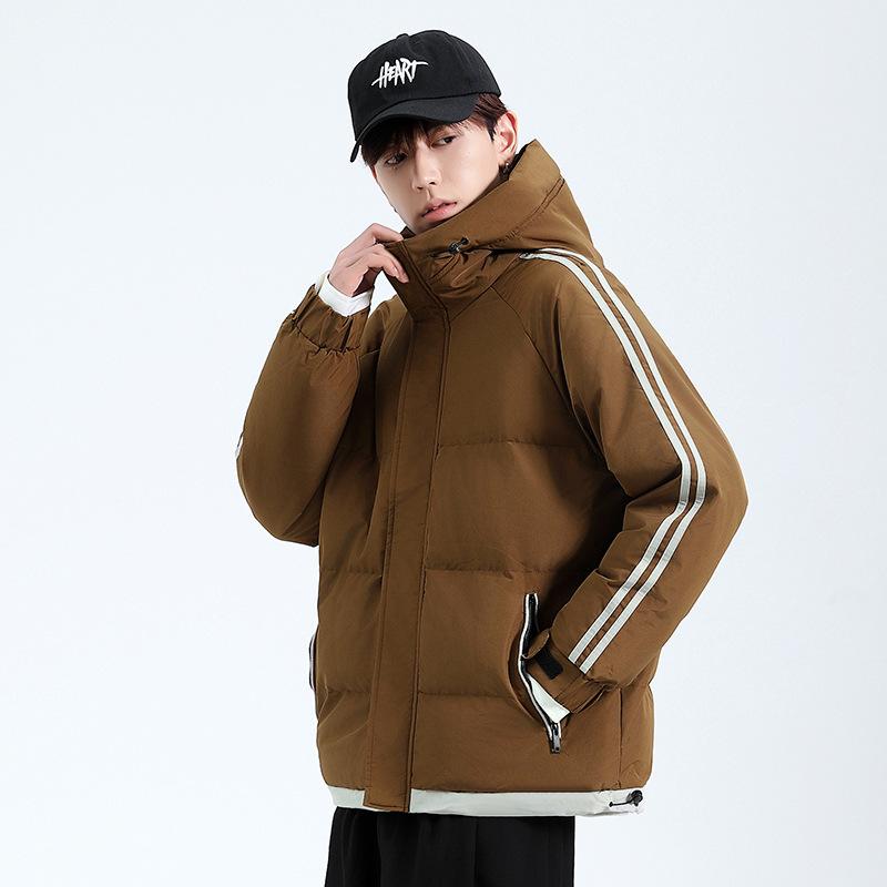 Youth Casual Hooded Cotton-padded Men's Jackets Winter Thickened Warm Hong Kong Style Cotton-padded Jackets Autumn and Winter Cotton-padded Clothes