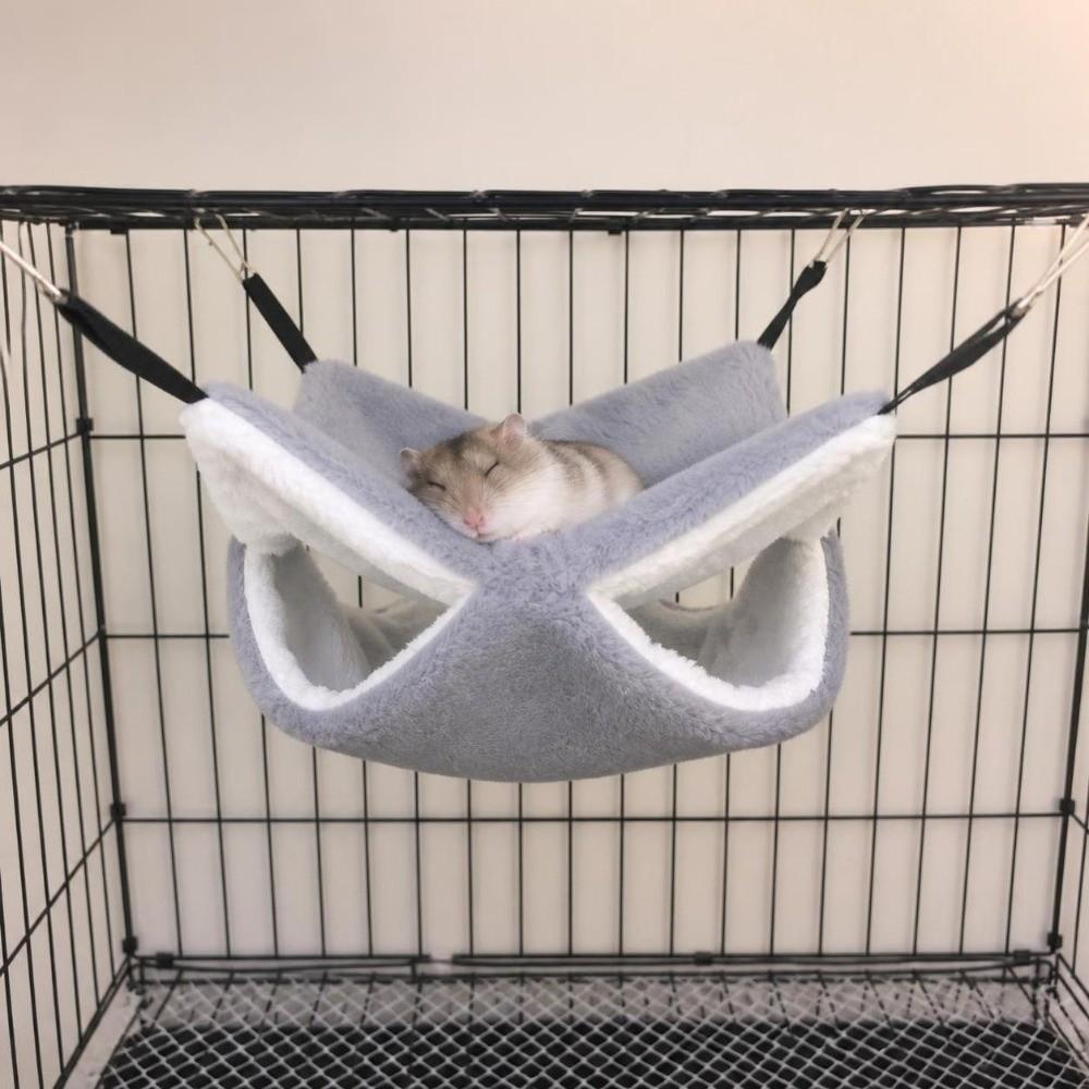 Warm Small Animal Sleeping Bag Winter Plush Nest Bed Cozy Hanging Pet Hammock for Hamster