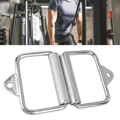 2PCS Gym Exercise Pull Handle Stainless Steel Electroplated D Row Handle Cable Attachment for Fitness Workout Cable Machine Accessories