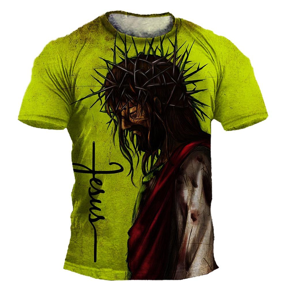 Fashion Christ Jesus 3D Print Men's T-shirt Streetwear Fashion Casual Oversized Women's Men's Clothing Unisex T-shirt Top