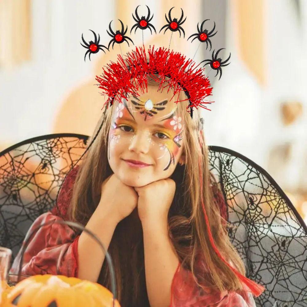 Нарядная тиара на Хэллоуин обруч для волос пластиковая повязка на голову в виде паука — фото 4