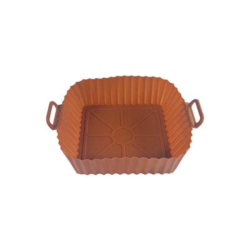 

Утолщенный пищевой силиконовый коврик для фритюрницы, силиконовый складной коврик для выпечки, бытовая фритюрница, противень для выпечки square 21*16*5cm 55g, коричневый