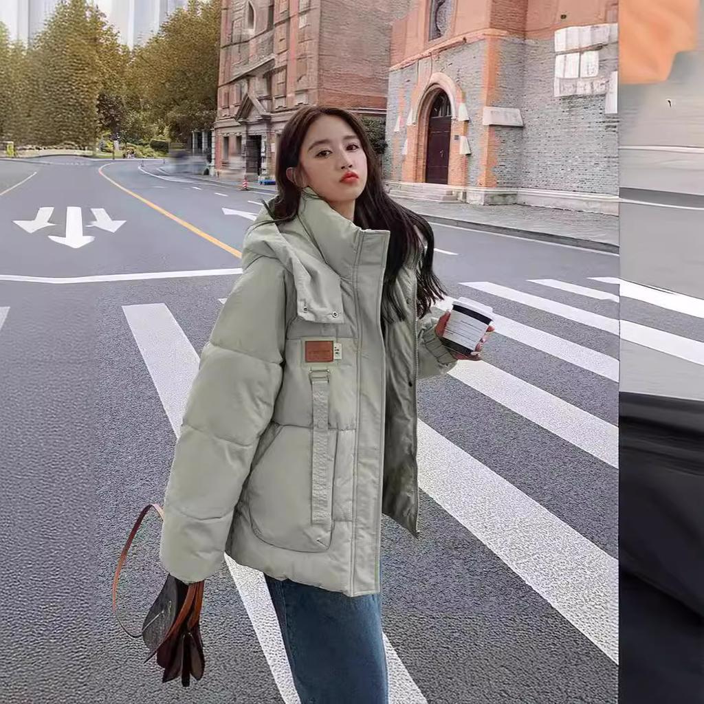 2024 new cotton-padded clothes women's new bread clothes short cotton-padded clothes autumn and winter coats thickened hooded cotton-padded