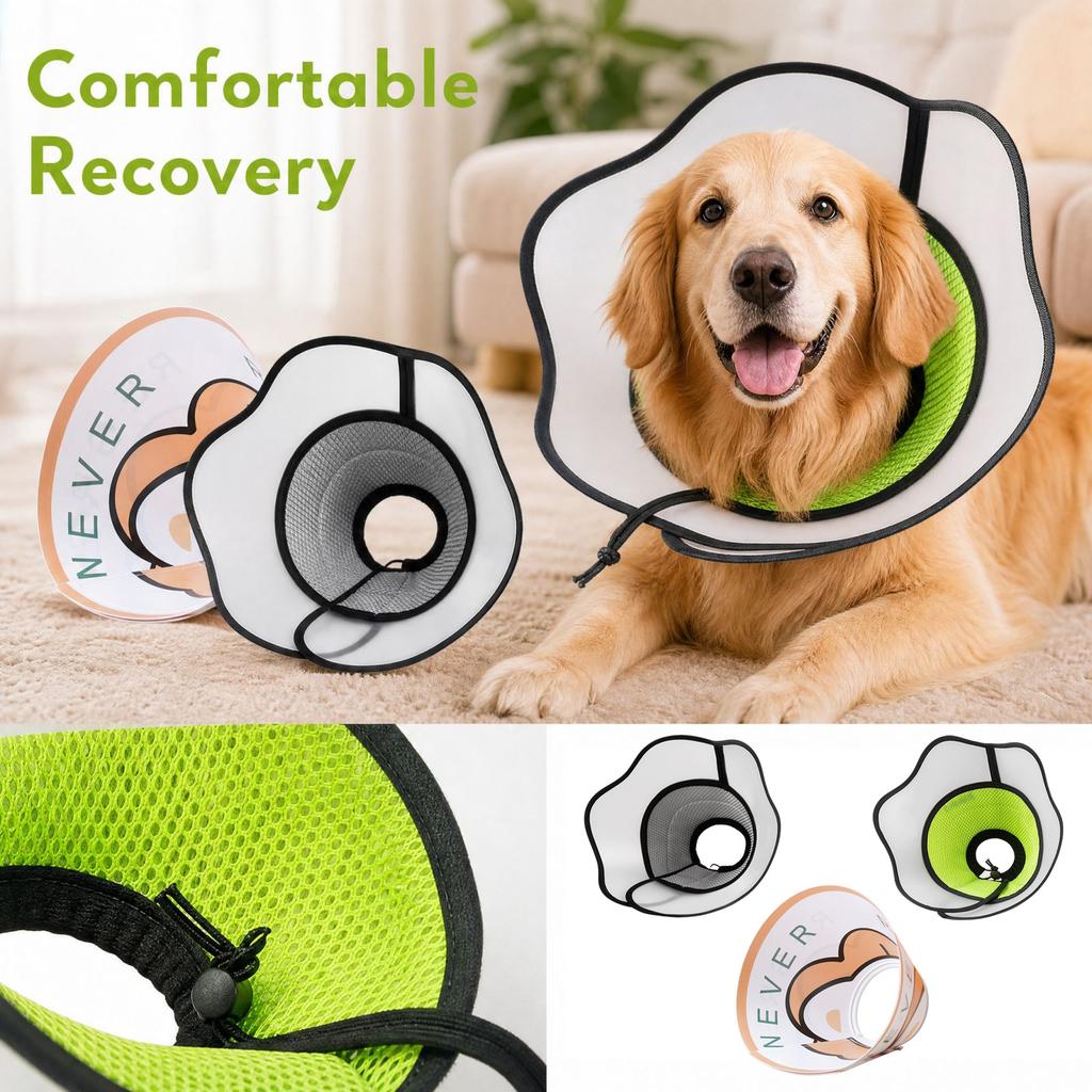 Soft Adjustable Dog Recovery Collar for Large Medium Small Dogs, Neck to Licking and Scratching, Pet -
