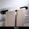 Tuqiu Handtuchstange Nagelfrei Einzelne Badezimmer-Handtuchaufhängung Weißes Aluminium Handtuchstange Mattschwarz Handtuchhalter 30/40/50/60 cm