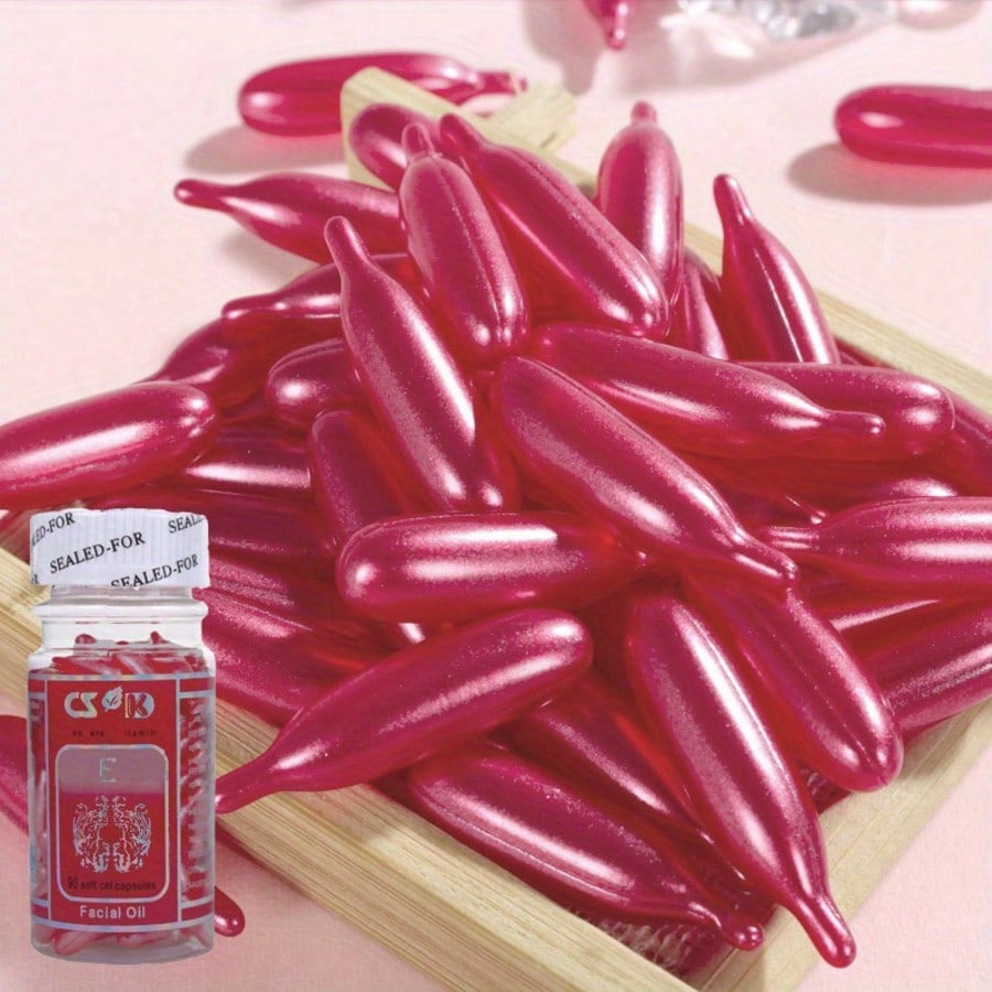 90Pcs Set VE Rejuvenating Moisturizing Essence Facial Capsules - Deeply Rejuvenating And Revitalizin