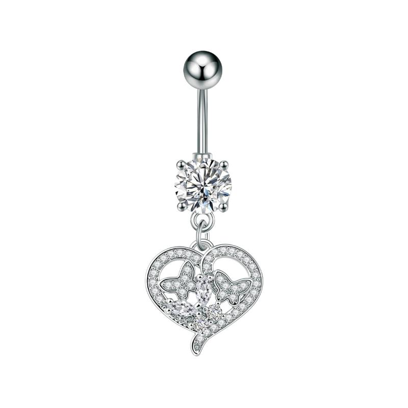 Crystal Belly Button Rings Stainless Steel Zircon Heart Crown Flower Navel Piercing Sexy Ombligo Body Piercing Jewelry