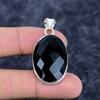 Black Spinel Gemstone Handmade 925 Sterling Silver Jewelry Pendant 1.77" M-3239