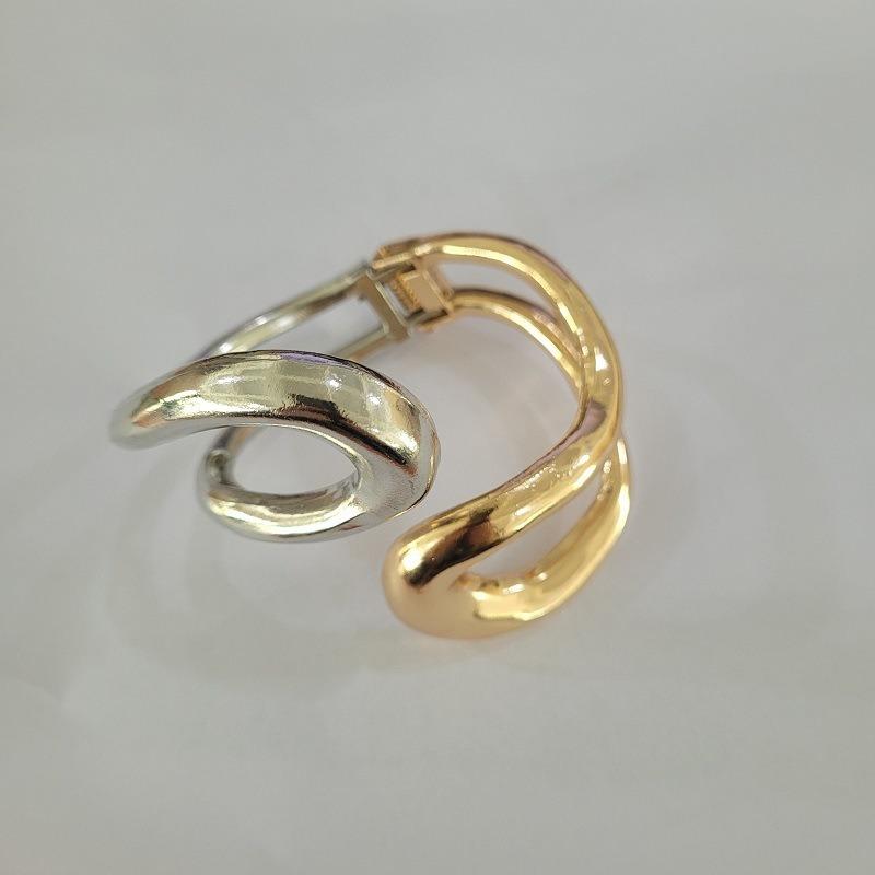 

Преувеличенное геометрическое U-образное витое металлическое колье-колье, браслет для женщин 2024, модное крутое двухслойное открытое ожерелье, браслет, ювелирные аксессуары