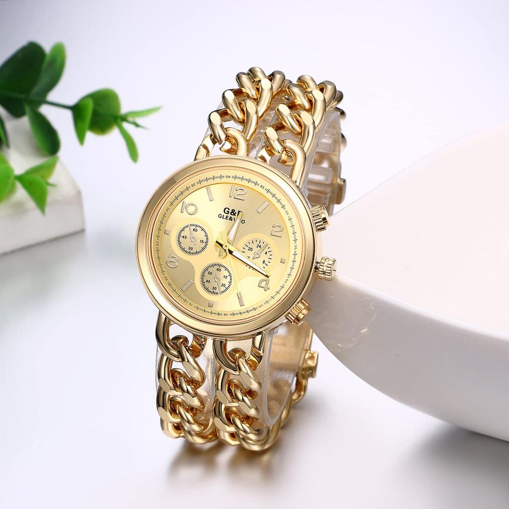 Stylish Watch with Bracelet Analog Simple Available In Gold and A Perfect Gift for or Other Special Women's Chain, Display, Waterproof, Popular, Cute,