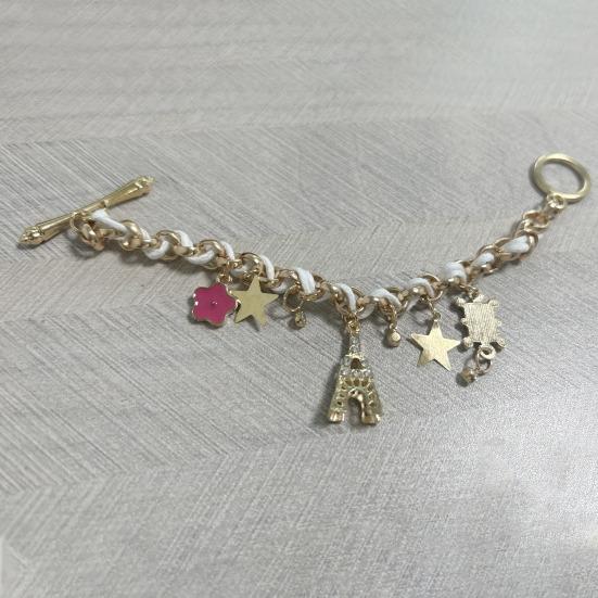 Dámská móda Eiffelova věž Hvězdy Květina Poker Přívěsky Náramek z umělé kůže Šperky