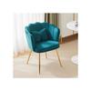 Modern Velvet Chaise Longue Bath Chair, Comfortable Upholstered Chair with Petal-shaped Backrest