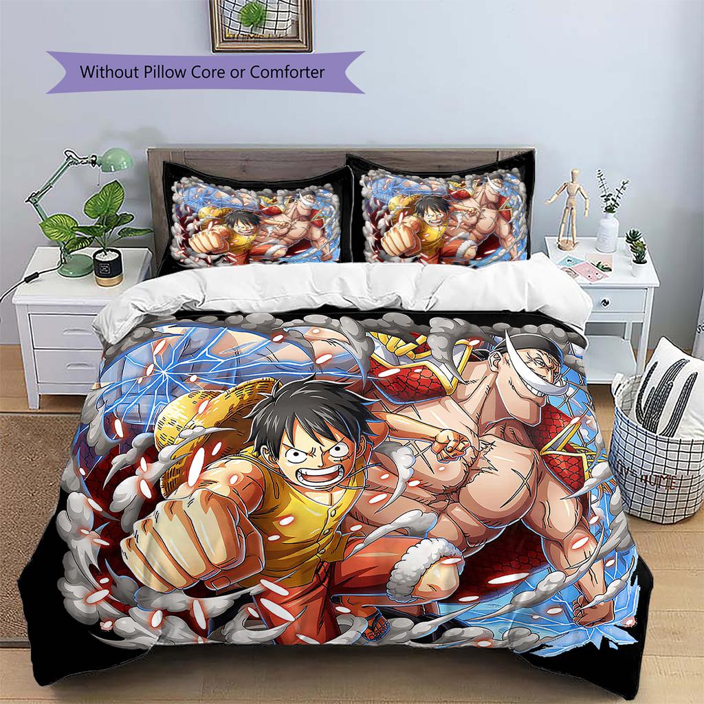 Set cu cuvertură și fețe de pernă cu model de desene animate Decorare casă Cadou de ziua de naștere (1 * husă de pilotă + 2 * fețe de pernă, fără miez)