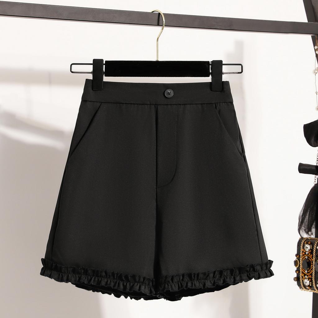 DIMANAF Plus Size Women Shorts Pants 2025 Summer Loose Short Basic High Waist Solid Pants Elastic Waist