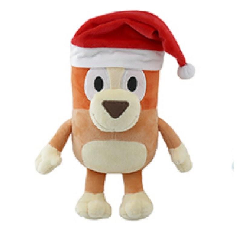 Plüschtier der Glücksfamilie: Niedlicher Cartoon-Hund, weiches Stofftier in Orange und Blau