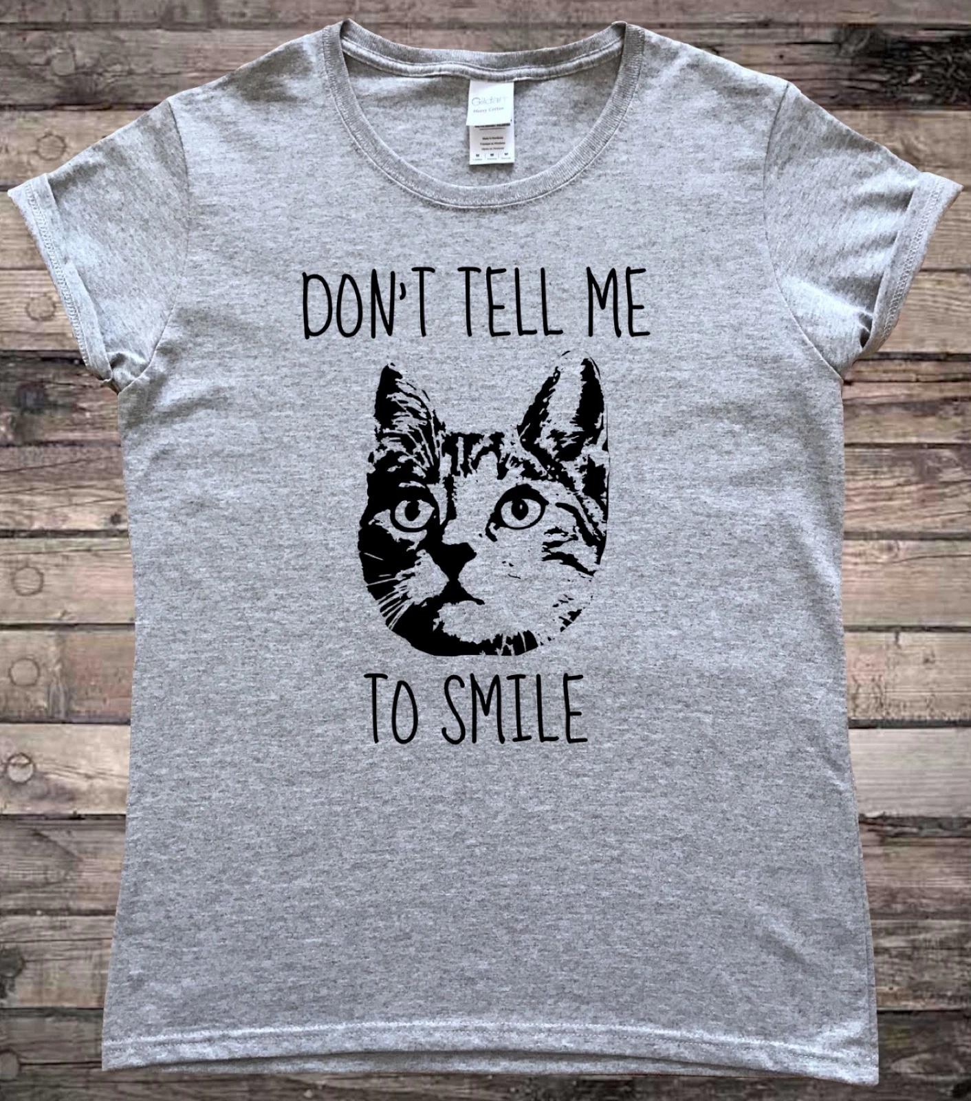 Don t Tell Me To Smile Feminist Cat Resting Bitch Face T-Shirt XL