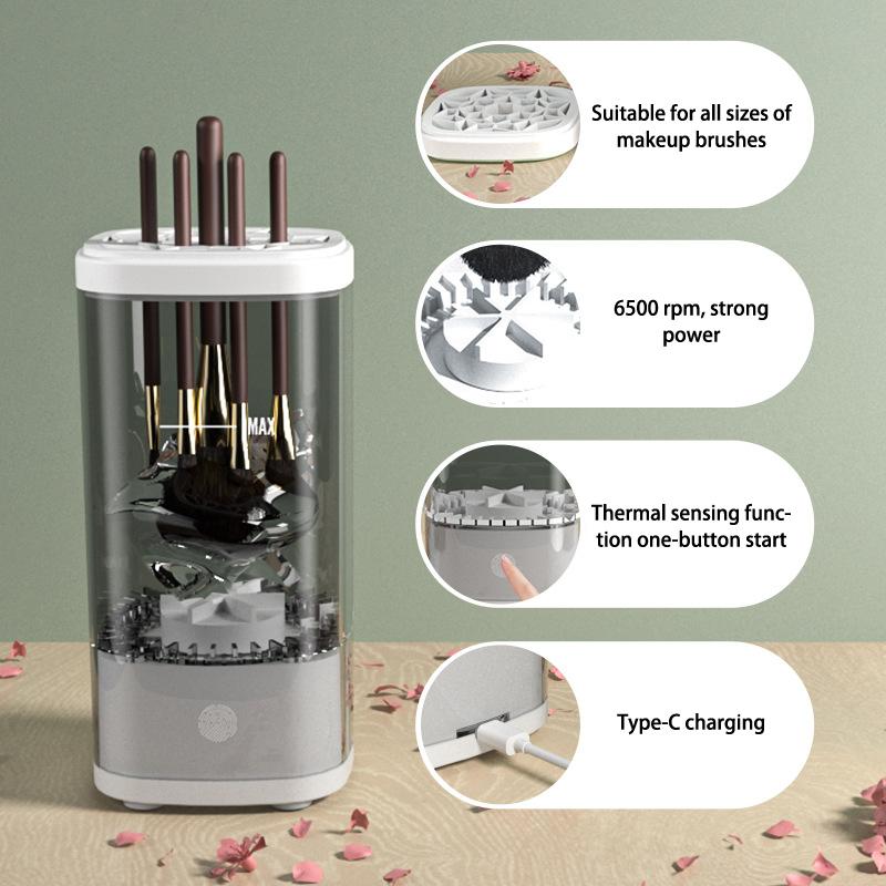 Automatic Electric Makeup Brush Cleaner Rechargeable Lazy Cleaning Brush Washer Quick Dry Tool Usb Makeup Brush Rotary Cleaning