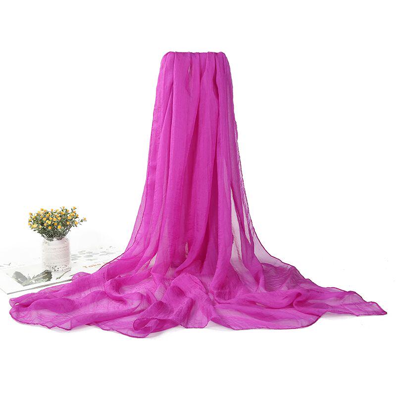 Versatile Big Red Silk Chiffon Scarf: Korean-Style Shawl & Sunscreen Wrap for All Seasons