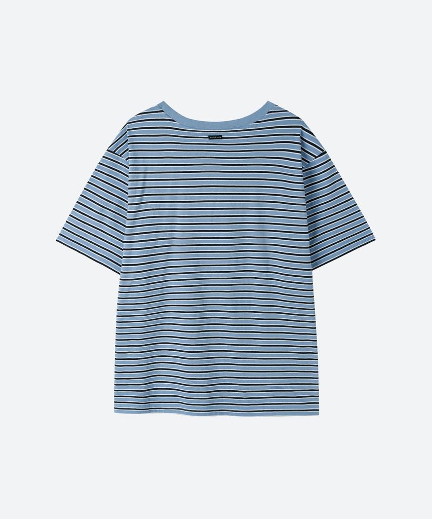 MOONSUN Unisex, Stripe Oversized T-Shirt / Sky Blue