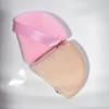 Velký trojúhelníkový sametový pudrový aplikátor na make-up - Super měkký, houbička na sypký pudr, V balení vějířovitá houbička